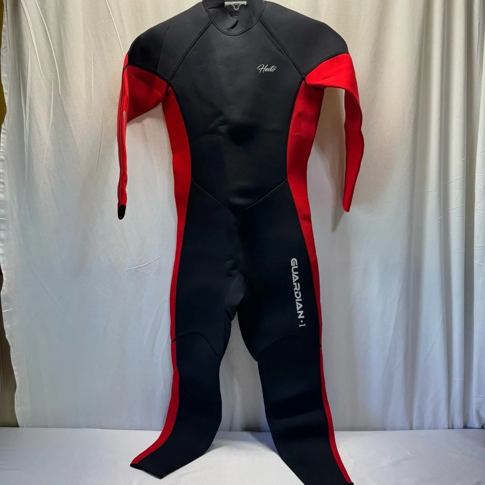 Hevto NWT wetsuit, sz adult S, unisex, red/black - Picture 1 of 6